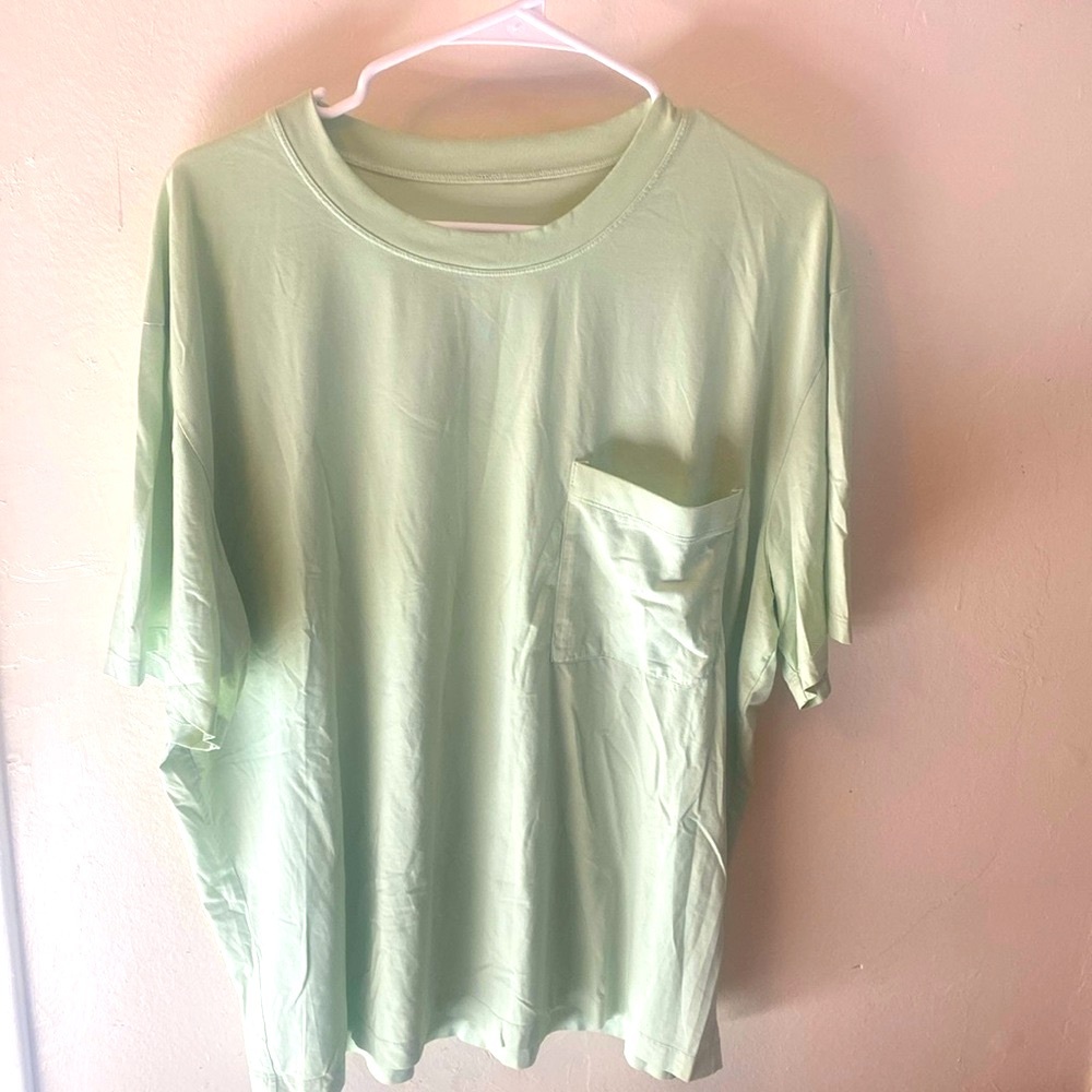 6001-Lululemon Chest Pocket Relaxed Fit Tee *Oxford
Arctic Mint / White